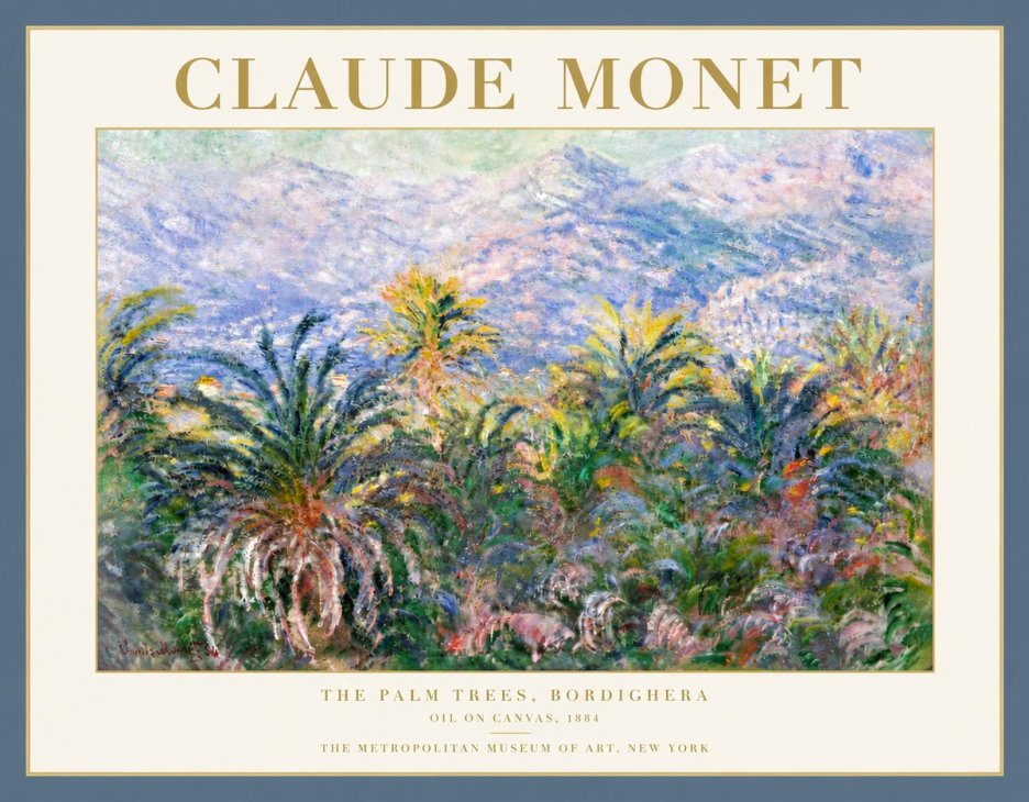 Monet The Palm Trees, Bordighera No5 - Plakat