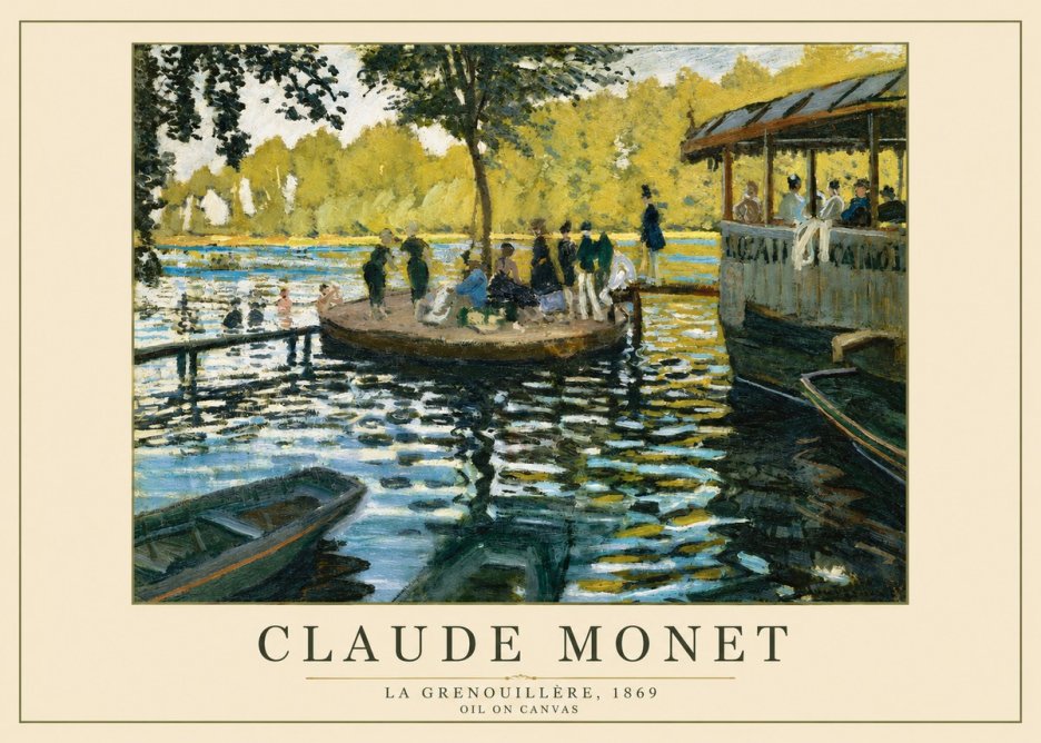 Monet La Grenouillère, 1869 No2 - Plakat