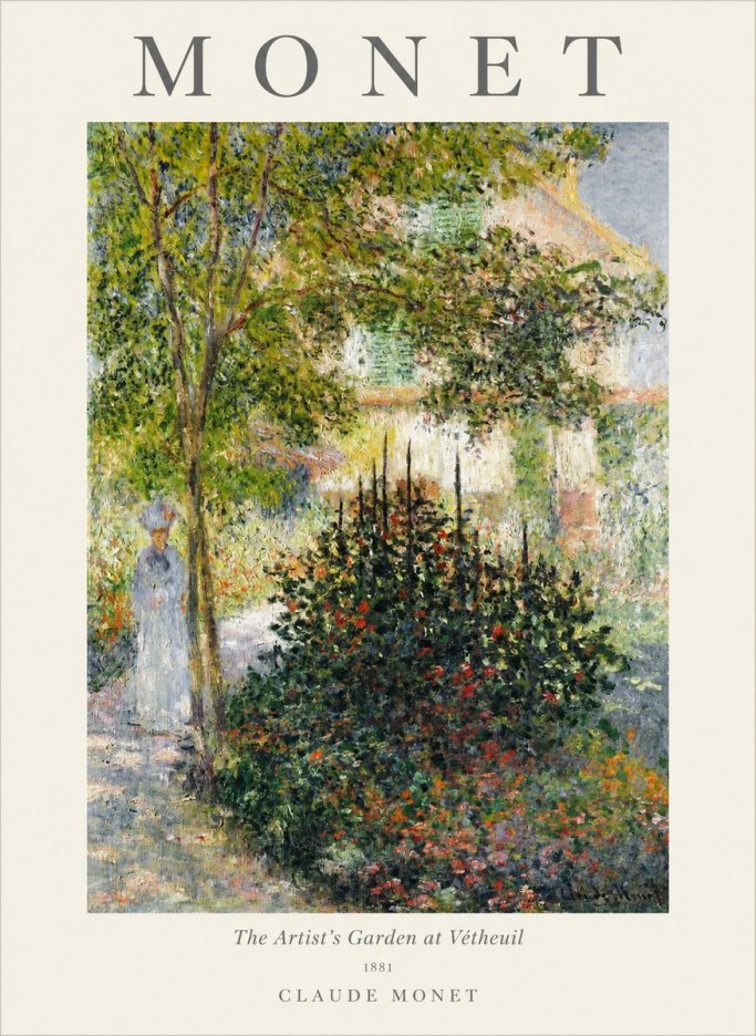 Monet The Artist's Garden at Vétheuil II No1 - Plakat