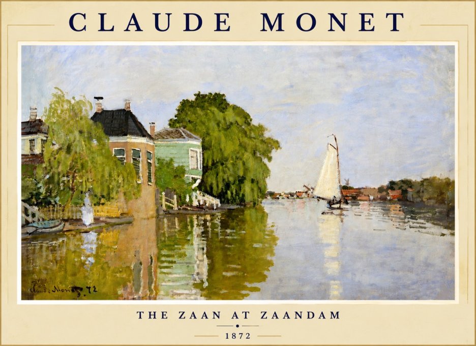 Monet The Zaan at Zaandam No4 - Plakat