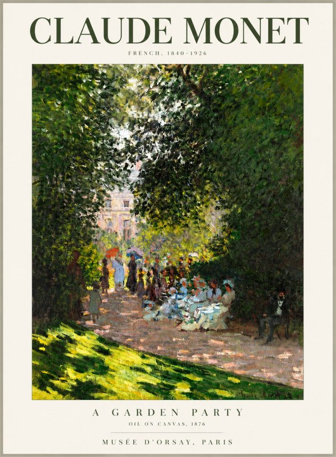 Monet A Garden Party No4 - Plakat