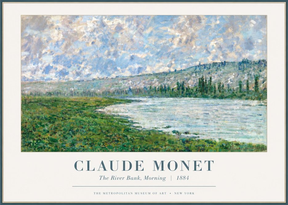 Monet The River Bank, Morning No2 - Plakat
