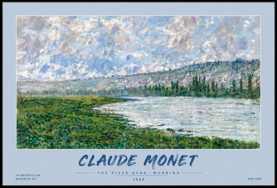 Monet The River Bank, Morning No5 - Plakat