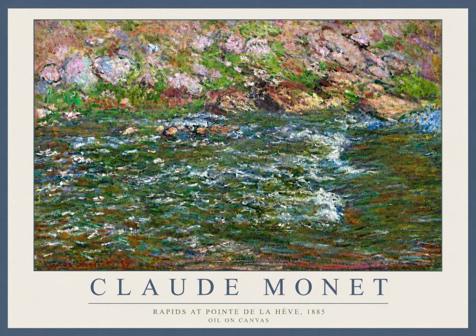 Monet Rapids at Pointe De La Hève, 1885 No3 - Plakat