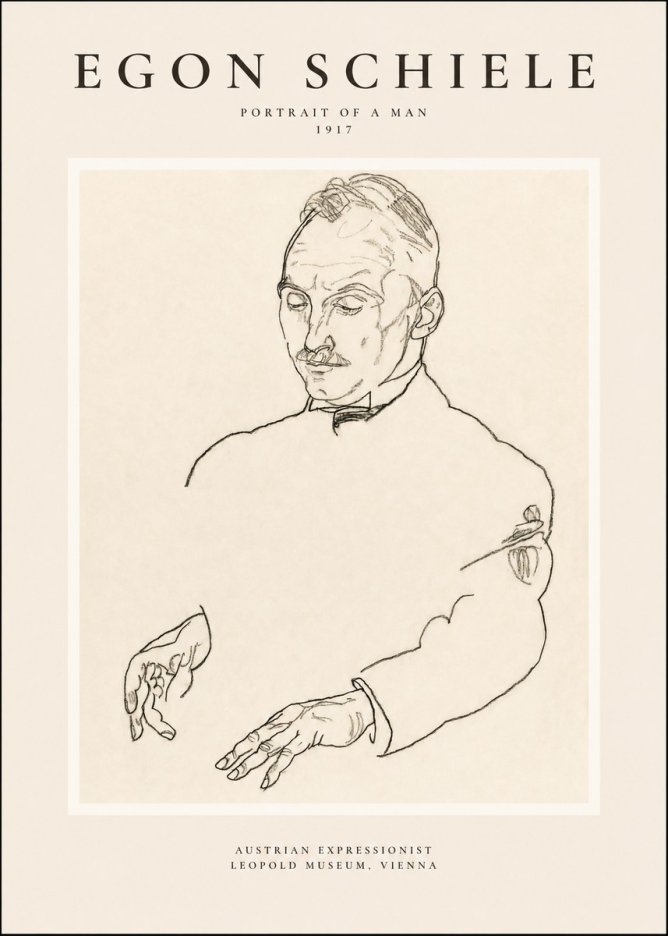 Schiele Portrait of a Man No1 - Plakat