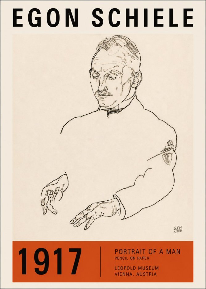 Schiele Portrait of a Man No2 - Plakat