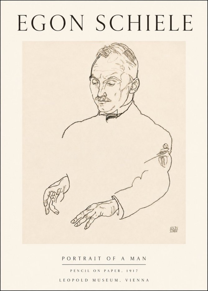 Schiele Portrait of a Man No4 - Plakat