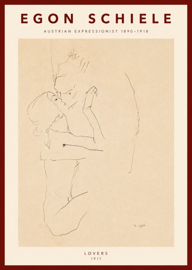 Schiele Lovers No2 - Plakat