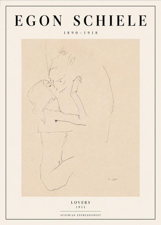 Schiele Lovers No3 - Plakat