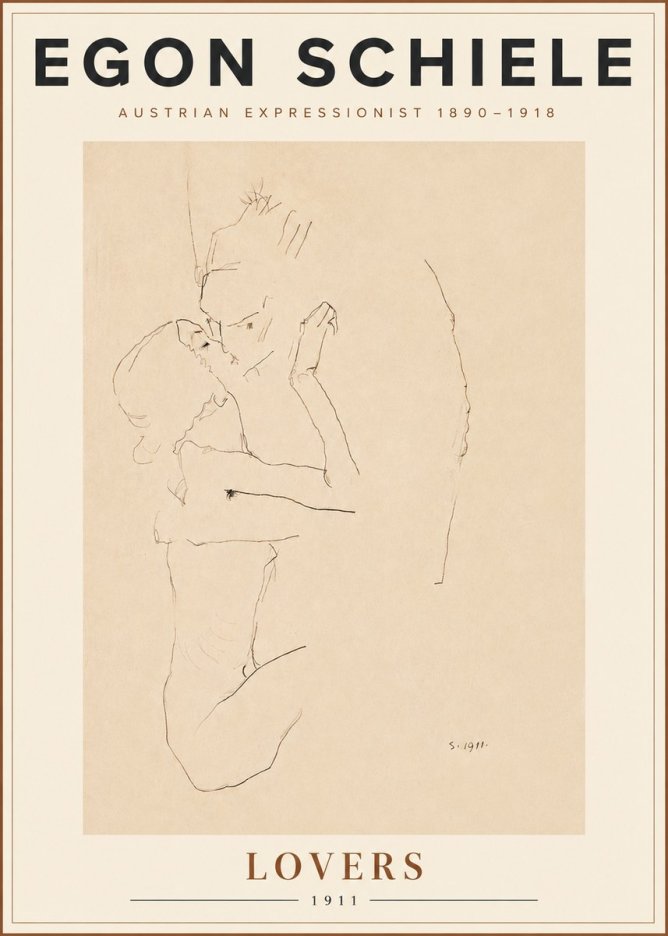 Schiele Lovers No5 - Plakat