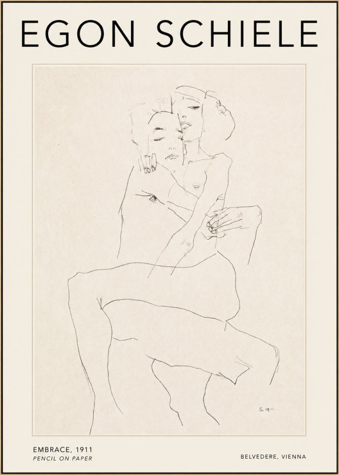 Schiele Embrace, 1911 No2 - Plakat