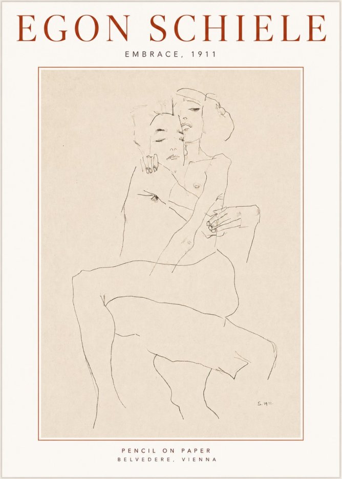 Schiele Embrace, 1911 No3 - Plakat