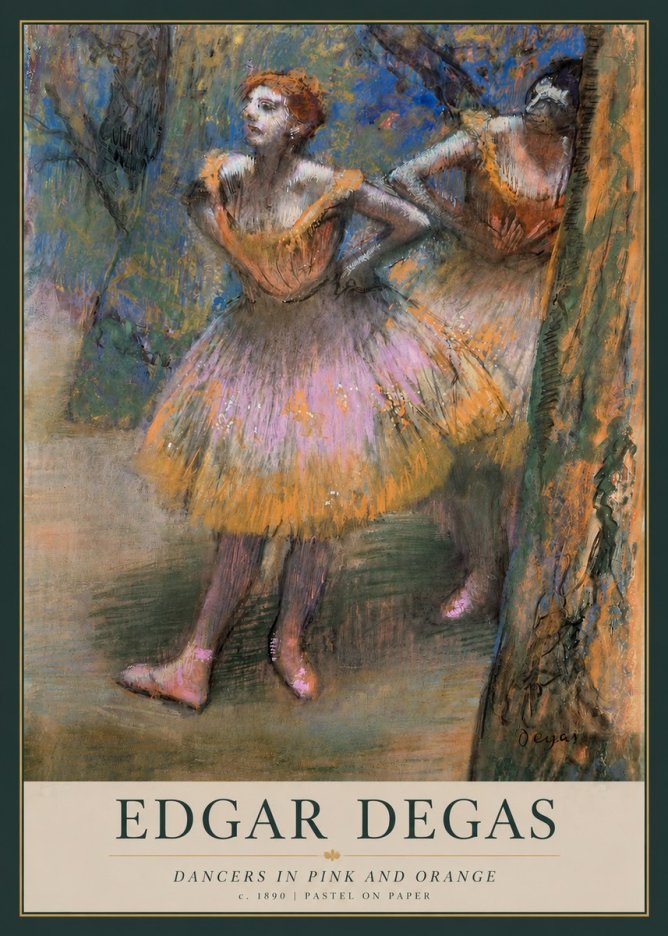 Edgar Degas Dancers in Pink and Orange No3 - Plakat