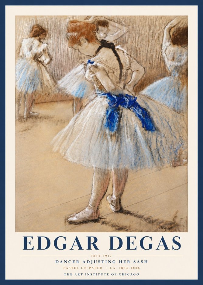 Edgar Degas Dancer Adjusting Her Sash No3 - Plakat