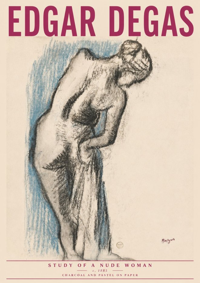 Edgar Degas Study of a Nude Woman II No4 - Plakat