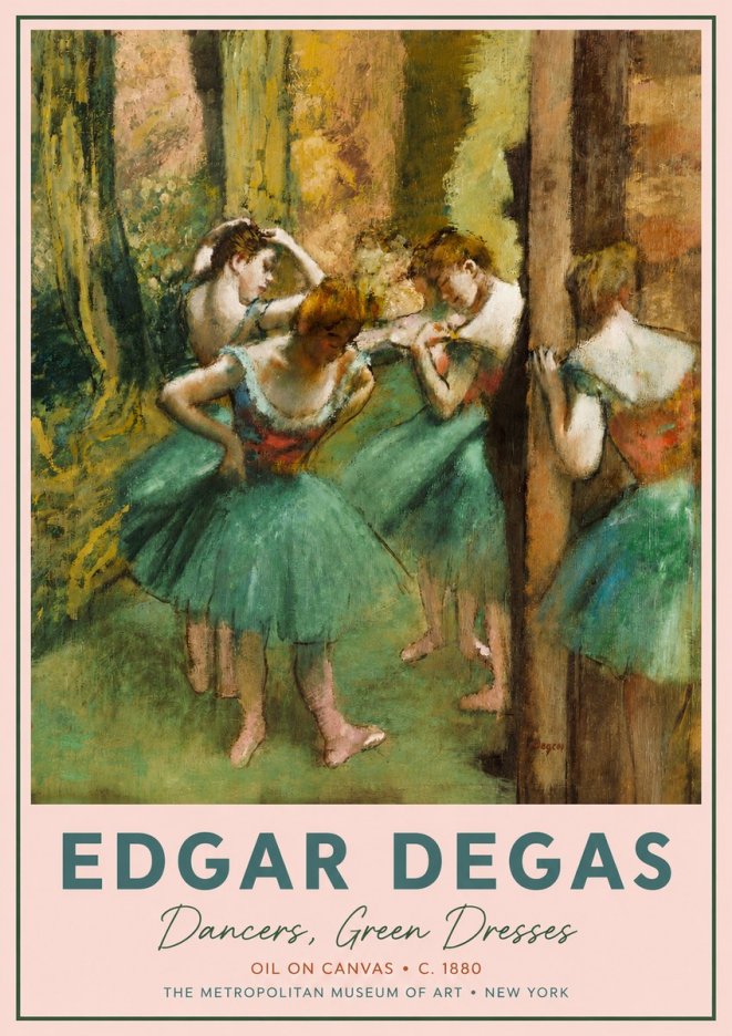 Edgar Degas Dancers, Green Dresses No4 - Plakat
