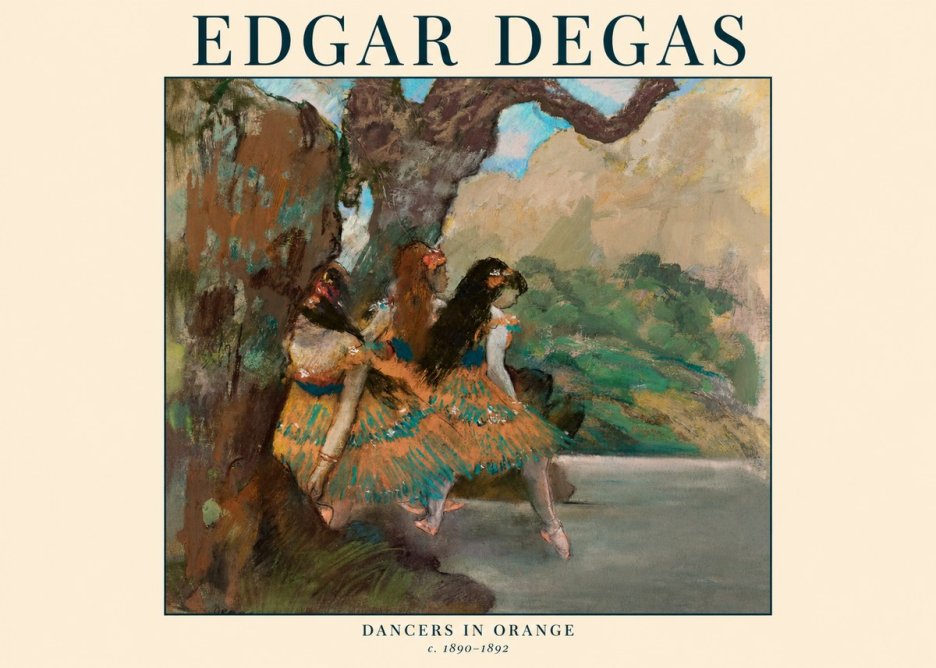 Edgar Degas Dancers in Orange No1 - Plakat