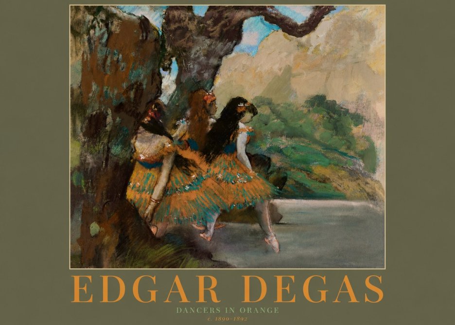 Edgar Degas Dancers in Orange No2 - Plakat