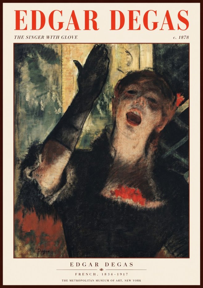 Edgar Degas The Singer with Glove No2 - Plakat