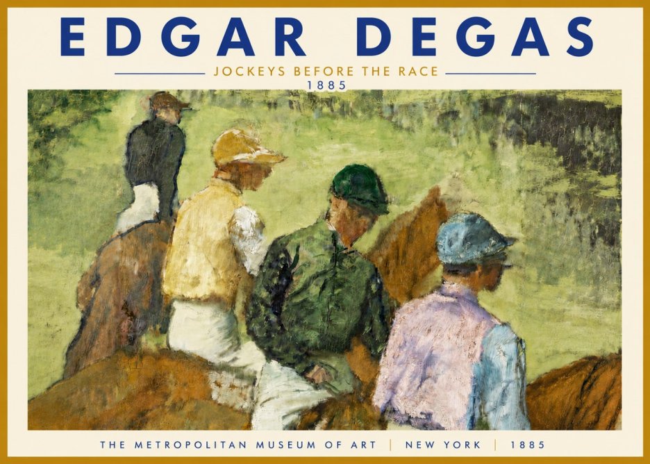 Edgar Degas Jockeys Before the Race No4 - Plakat