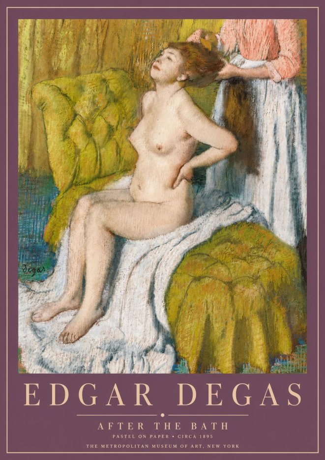 Edgar Degas After the Bath III No3 - Plakat