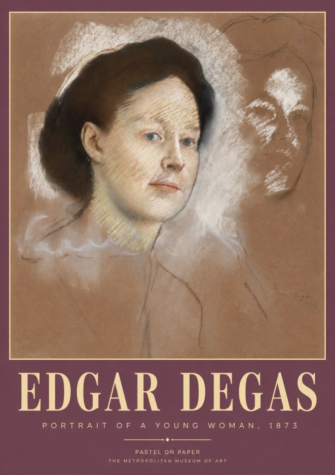 Edgar Degas Portrait of a Young Woman No3 - Plakat