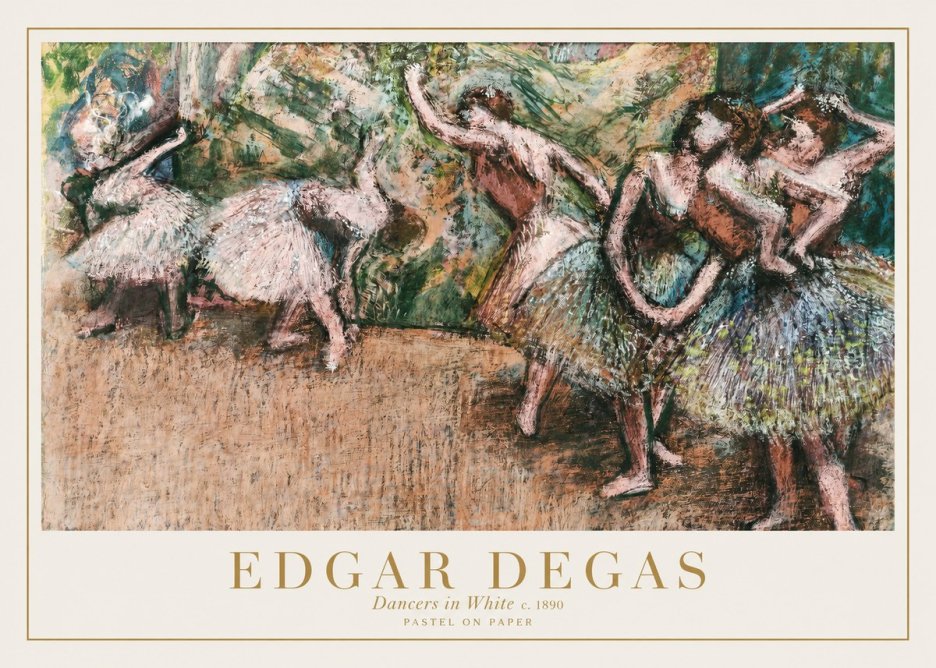 Edgar Degas Dancers in White C. 1890 No1 - Plakat