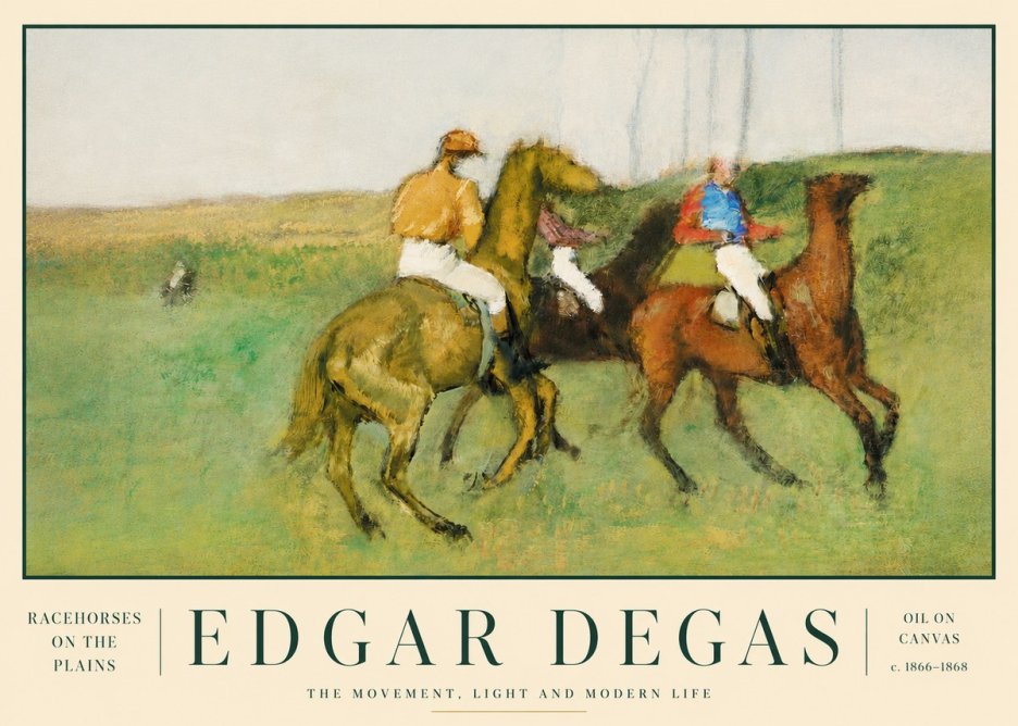Edgar Degas Racehorses on the Plains No3 - Plakat