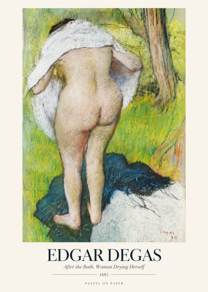 Edgar Degas After the Bath, Woman Drying Herself No1 - Plakat