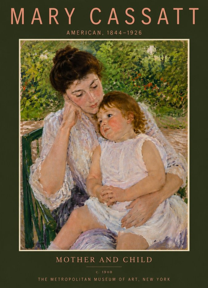 Mary Cassatt Mother and Child I No5 - Plakat