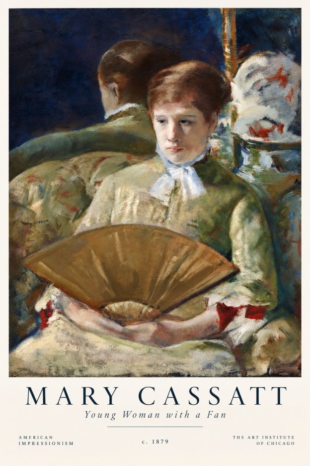 Mary Cassatt Young Woman with a Fan I No4 - Plakat