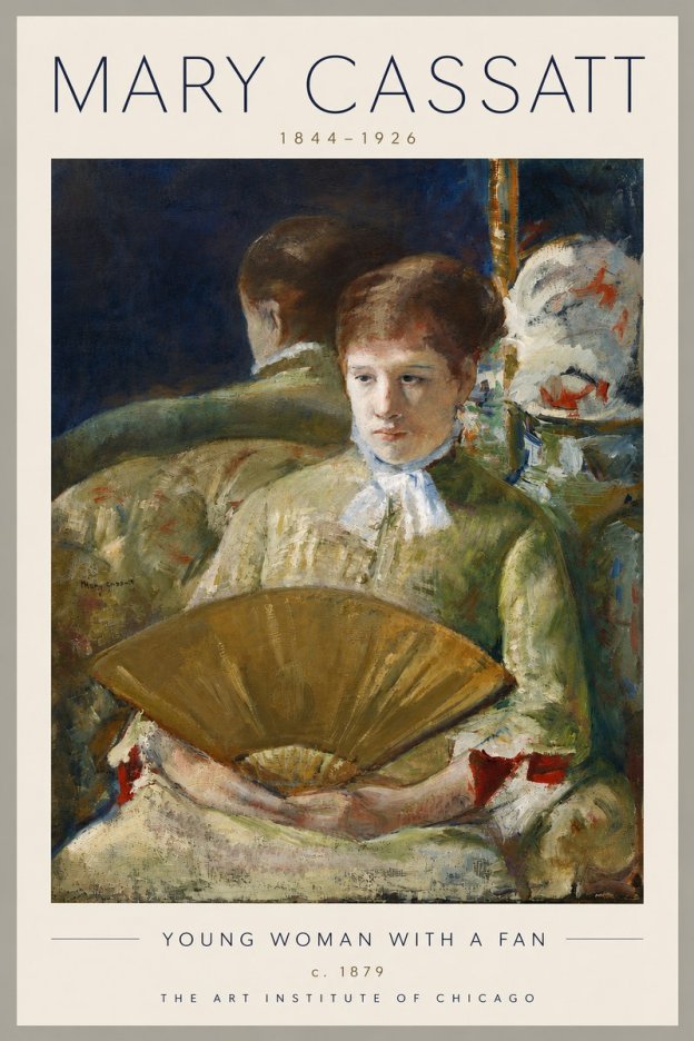 Mary Cassatt Young Woman with a Fan I No6 - Plakat