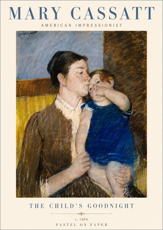 Mary Cassatt The Child's Goodnight No6 - Plakat