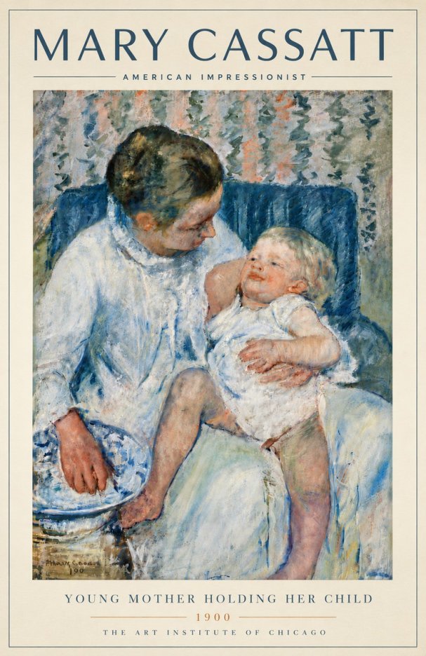 Mary Cassatt Young Mother Holding Her Child No6 - Plakat