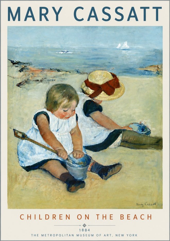 Mary Cassatt Children on the Beach No4 - Plakat