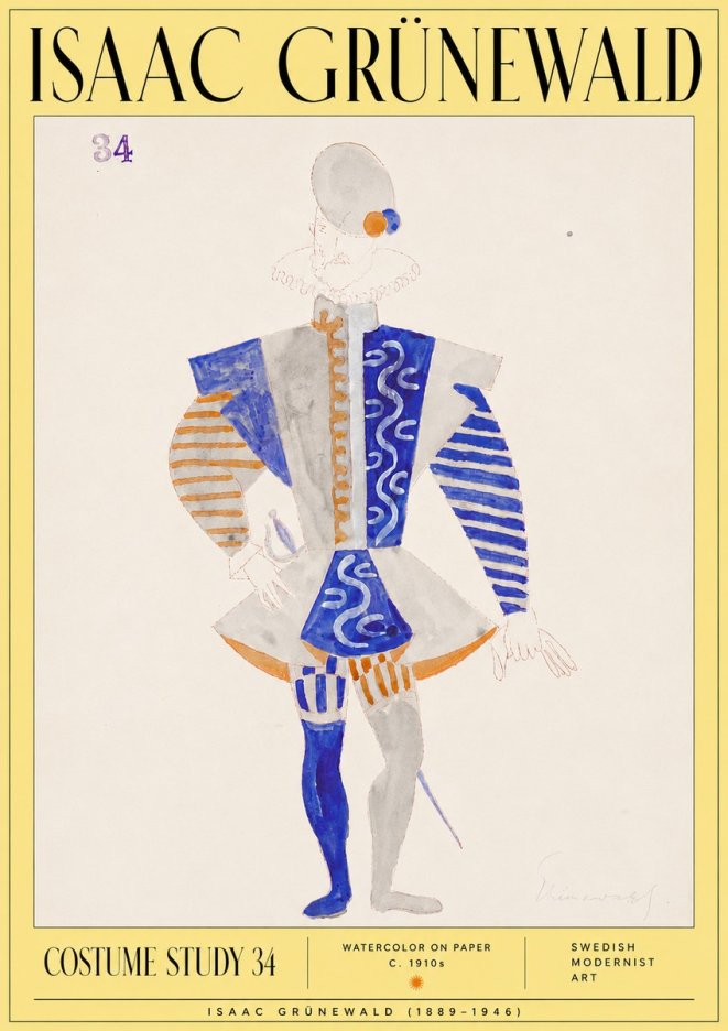 Isaac Grünewald Costume Study 34 No6 - Plakat