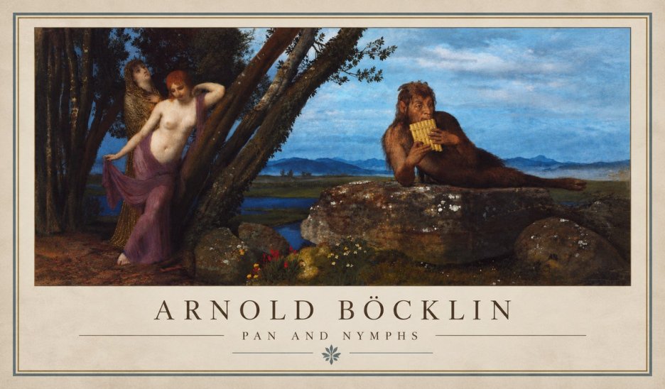 Arnold Böcklin Pan and Nymphs No3 - Plakat