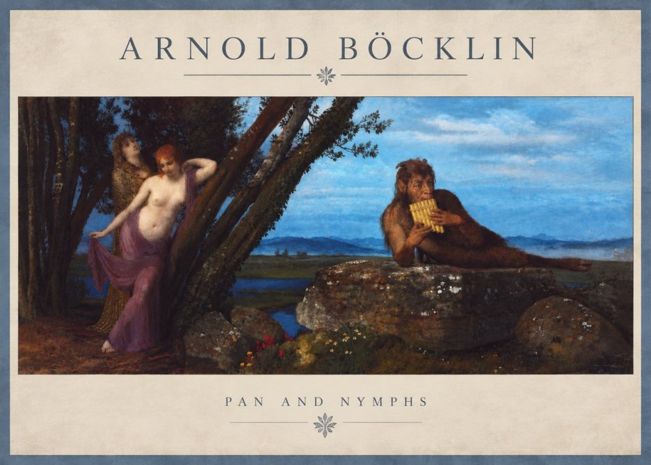 Arnold Böcklin Pan and Nymphs No4 - Plakat