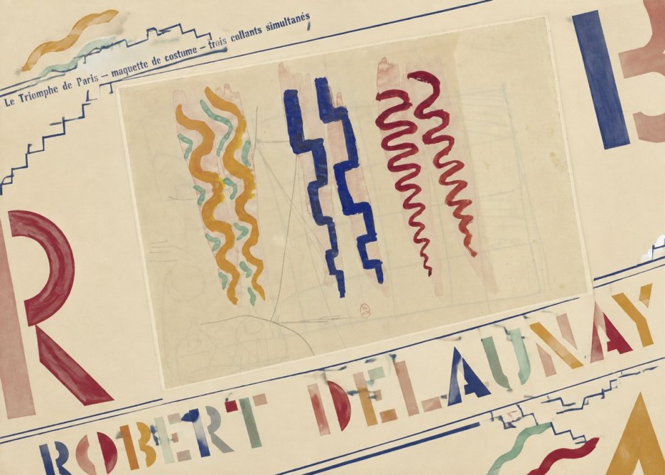Robert Delaunay Le Triomphe De Paris — Maquette De Costume — Trois Collants Simultanés No6 - Plakat