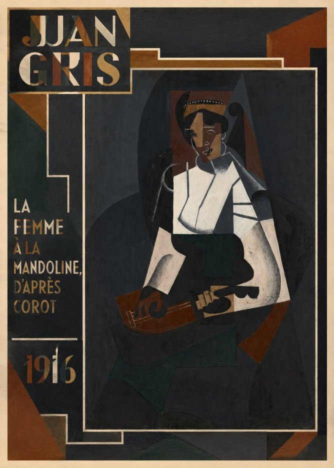 Juan Gris La Femme À La Mandoline, D'après Corot No2 - Plakat