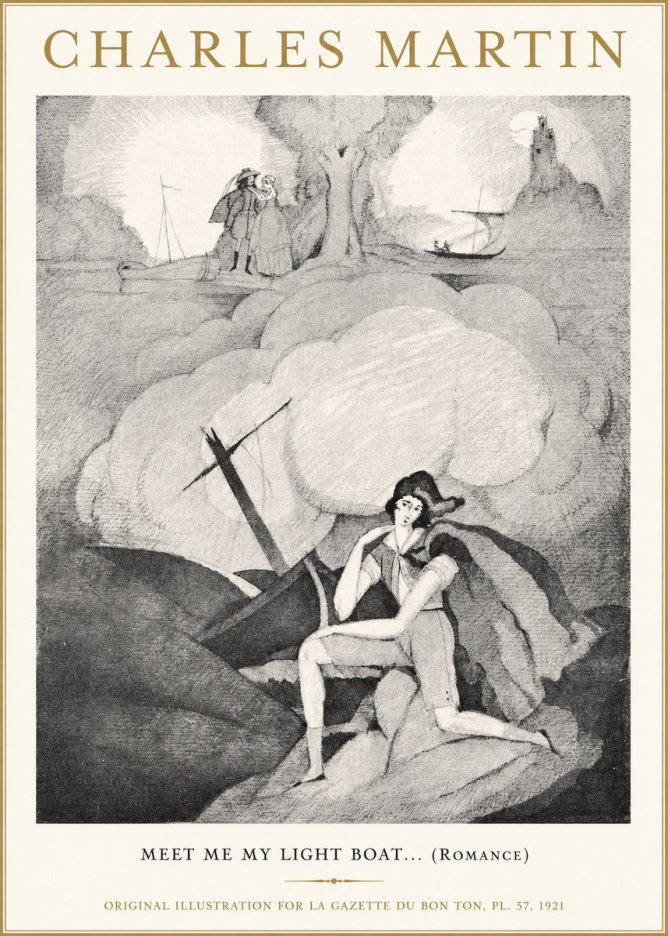 Charles Martin Meet Me My Light Boat... (Romance) No1 - Plakat