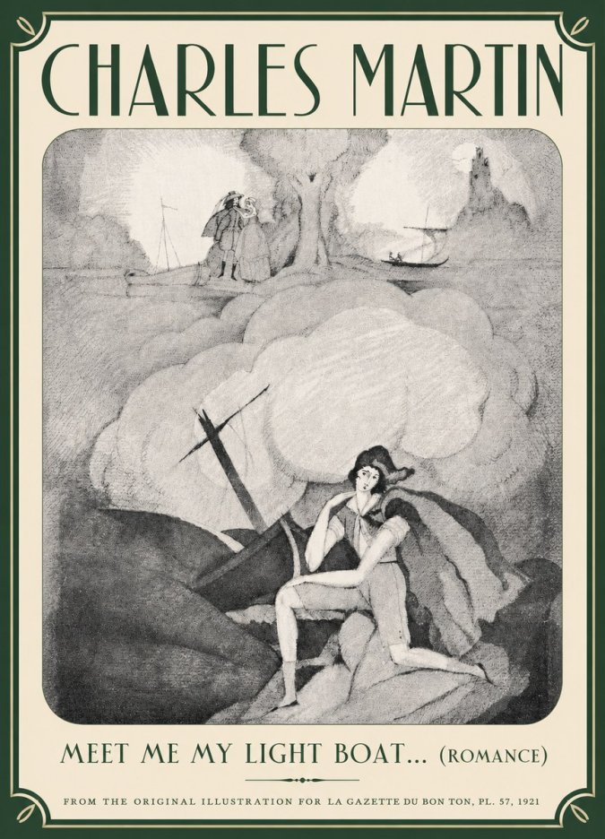 Charles Martin Meet Me My Light Boat... (Romance) No3 - Plakat
