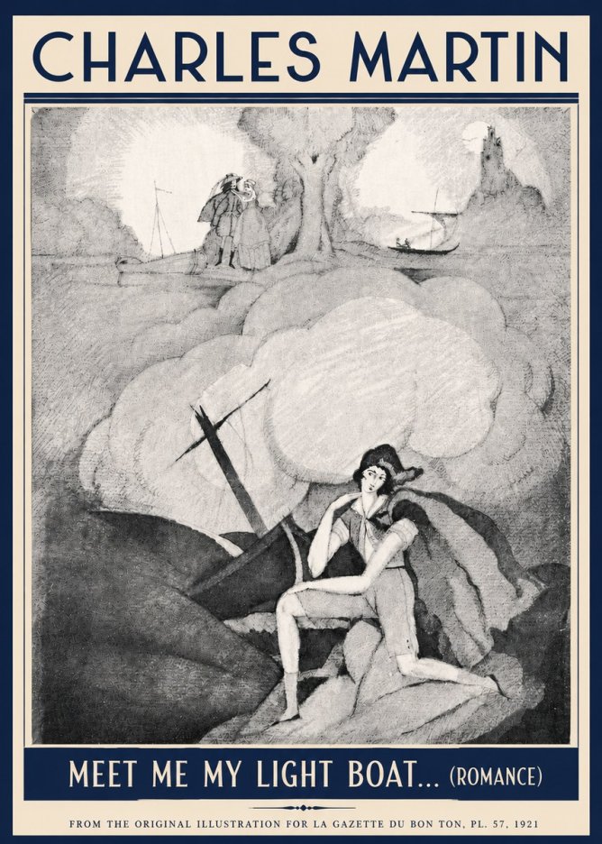 Charles Martin Meet Me My Light Boat... (Romance) No5 - Plakat