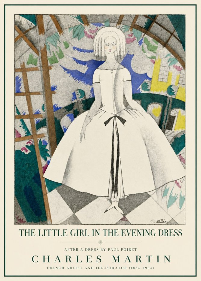 Charles Martin The Little Girl in the Evening Dress No1 - Plakat