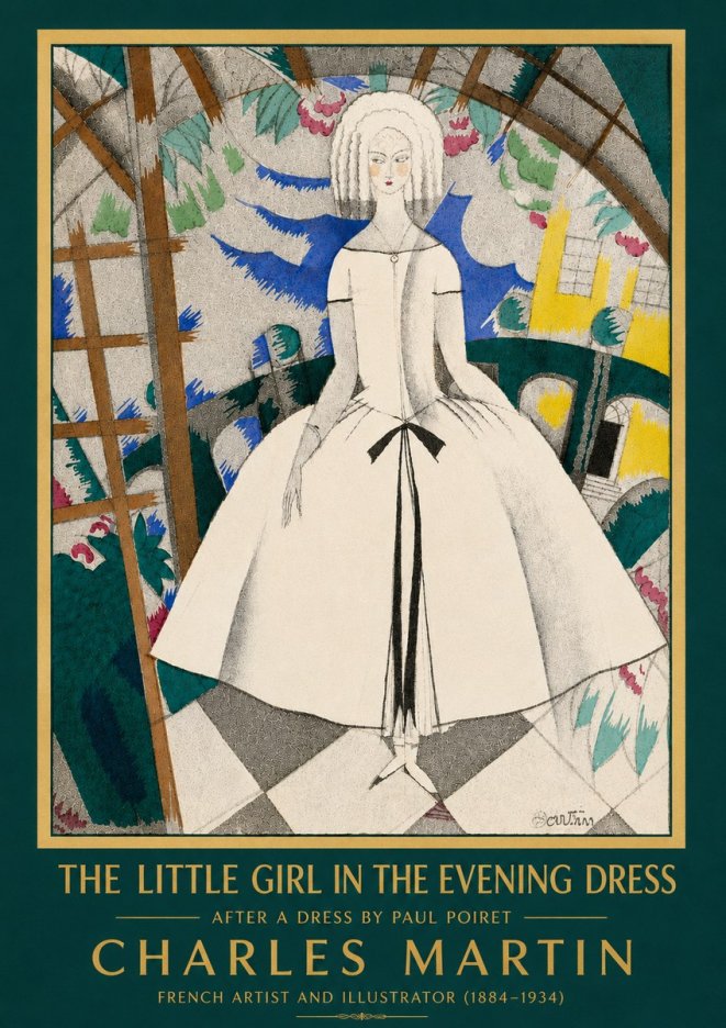 Charles Martin The Little Girl in the Evening Dress No4 - Plakat
