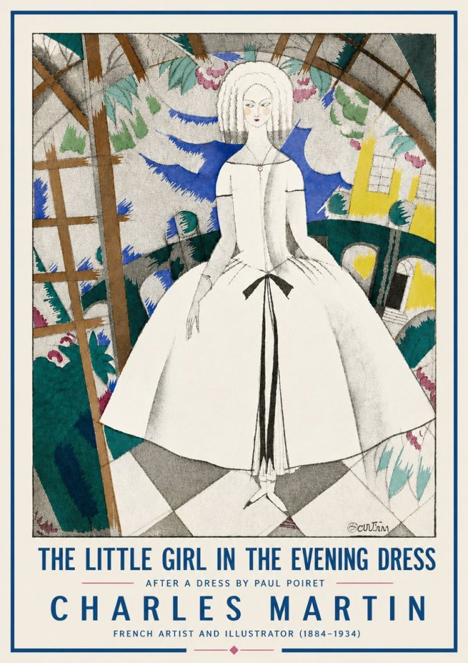 Charles Martin The Little Girl in the Evening Dress No6 - Plakat