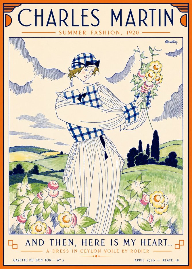 Charles Martin And Then, Here Is My Heart... Summer Dress in Ceylon Voile by Rodier No5 - Plakat