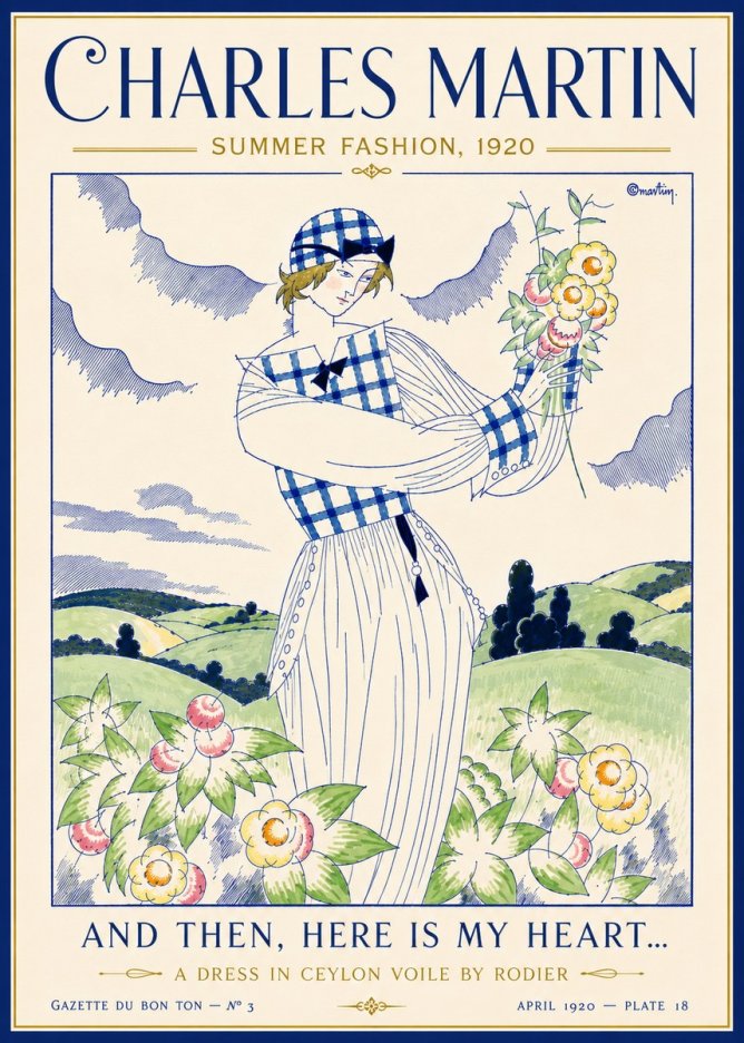 Charles Martin And Then, Here Is My Heart... Summer Dress in Ceylon Voile by Rodier No6 - Plakat