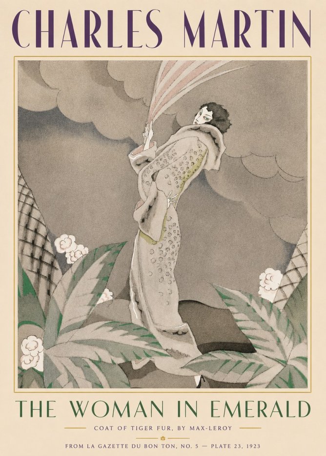 Charles Martin The Woman in Emerald No3 - Plakat