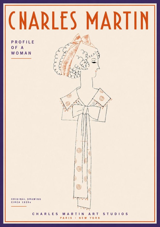 Charles Martin Profile of a Woman No4 - Plakat